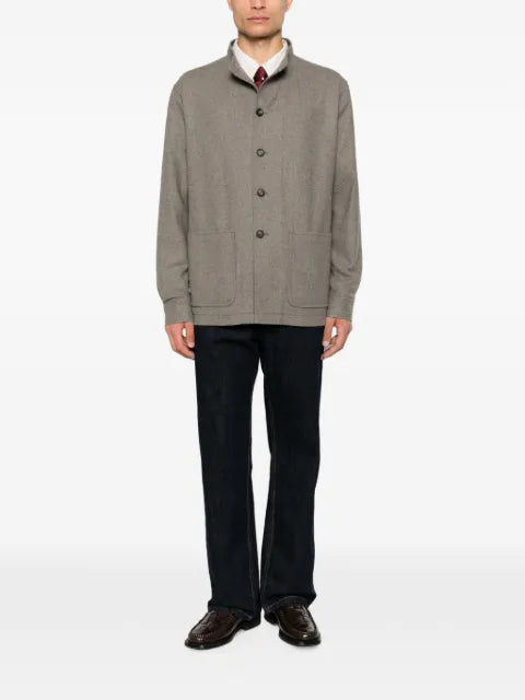 Tagliatore high-neck patch-pocket jacket