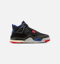 Air Jordan 4 Retro "Rare Air" Preschool Lifestyle Shoes – Black/Fire Red/Deep Royal Blue