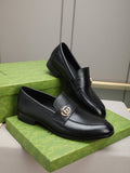 Gucci Black Logo-Hardware Loafers